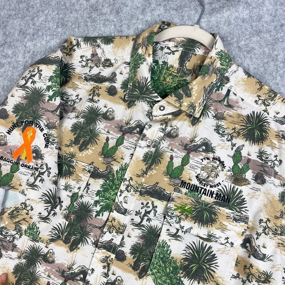 Two Dove Shirt Mens XL Rio South Coast Camo Button Up Hunting Outdoor Logo‎